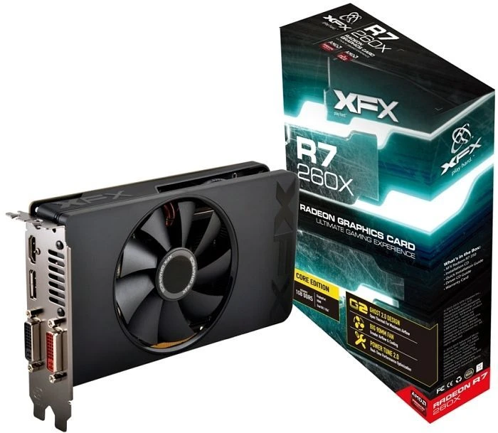 XFX Radeon R7 260X Core Edition, 1GB GDDR5, 2x DVI, HDMI, DP