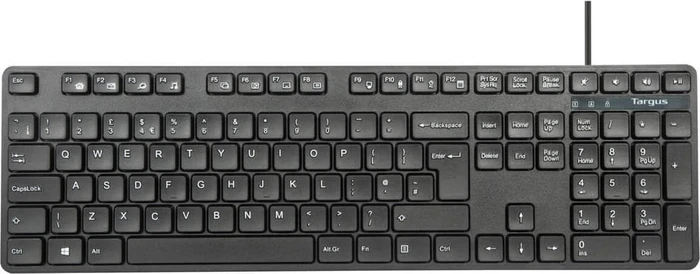 Targus Full sized Wired Keyboard and Mouse Combo, schwarz, USB, ES (AKM622ES) – Bild 2 von 12