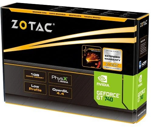 Zotac GeForce GT 740 low profile, 1GB DDR3, VGA, DVI, HDMI