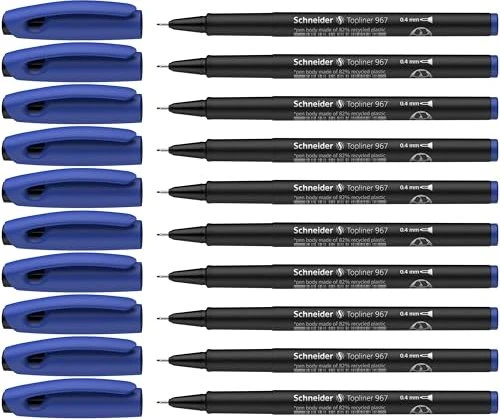 Schneider Topliner 967 Fineliner blau, 10er-Pack
