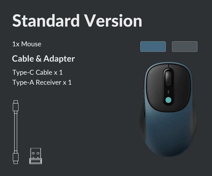 Keychron BM24 Wireless Mouse Metal Gray schwarz/grau, USB/Bluetooth