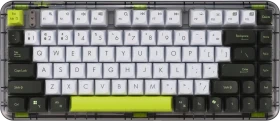 ASUS Jelly75 KD201 Mechanical Wireless Keyboard, Volt Green, LEDs weiß, Linear Switch, USB/Bluetooth, DE (90XB0A10-BKB0S0)