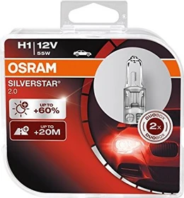 Osram Silverstar 2.0 H1 55W, 2er-Pack Box