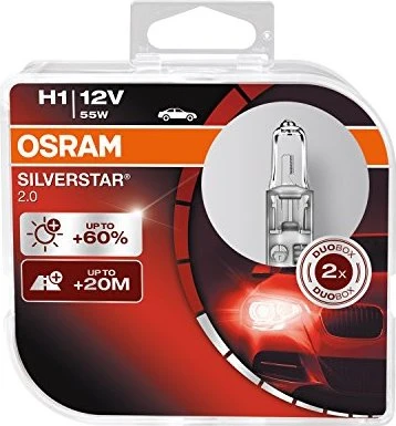 Osram Silverstar 2.0 H1 55W, 2er-Pack Box
