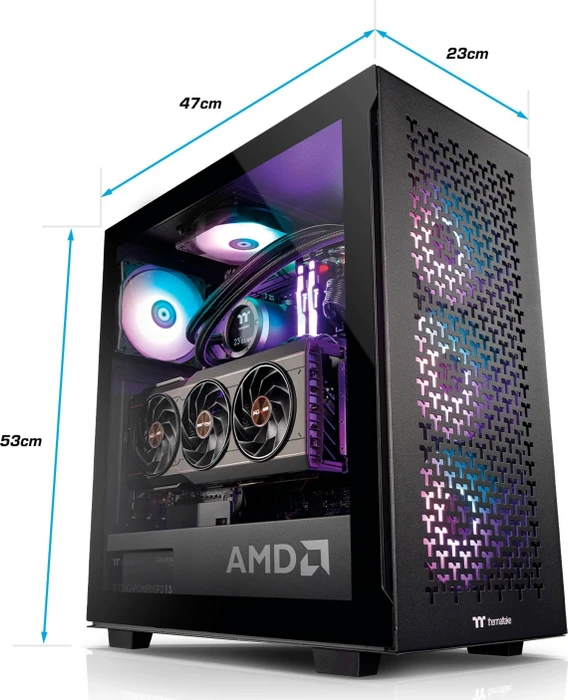 Thermaltake AMD Pro Edition, schwarz, Ryzen 7 7800X3D, 32GB RAM, 2TB SSD