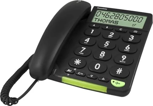 Doro PhoneEasy 312cs | Großtastentelefon schnurgebunden | 3 Direktwahltasten | Freisprechen | schwarz