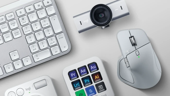 Logitech MX Master 4 Combo for Mac, White Silver, hellgrau, Logi Bolt, USB/Bluetooth, DE