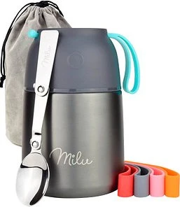 Milu Thermobecher Isolierbecher 450ml grau