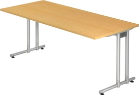 Hammerbacher Ergonomic N-Serie NS19/6 Schreibtisch 180x80cm Buche/silber