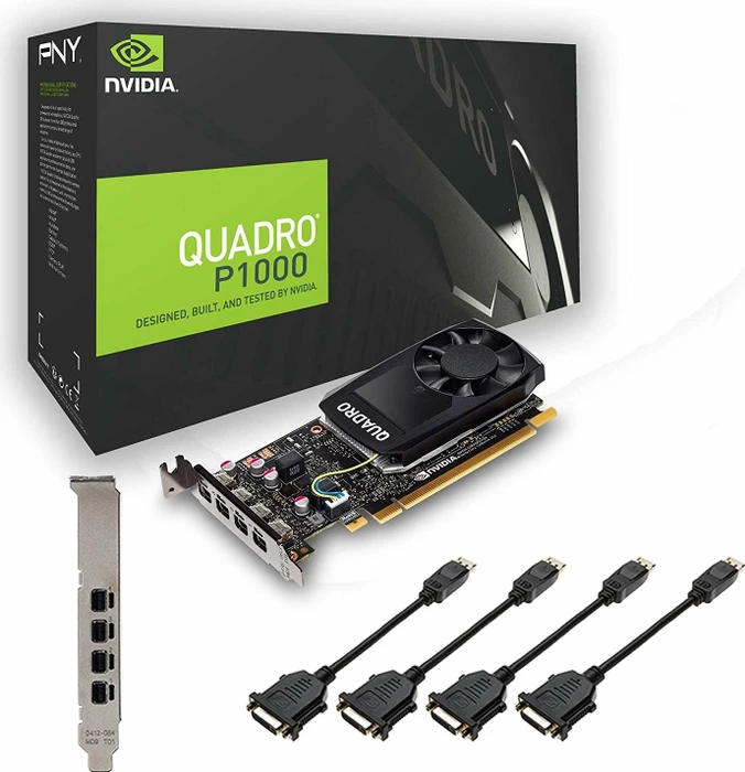 PNY Quadro P1000 DVI, 4GB GDDR5, 4x mDP