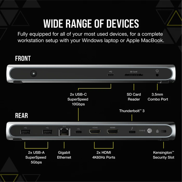 Corsair TBT100 Thunderbolt 3 Dock (2x HDMI), Thunderbolt 3 [Buchse]