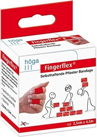Höga Fingerflex Selbsthaftende Pflaster Bandage rot, 2.5cm x 4.5m, 1 Stück
