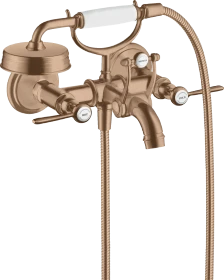 Hansgrohe Axor Montreux 2-Griff Wannenarmatur Aufputz mit Hebelgriffen brushed red gold