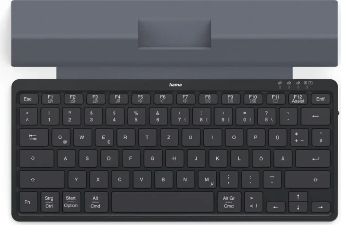 Hama Travel 600 Multi-Device-Tastatur, schwarz, mit integr. Hülle, Bluetooth, DE