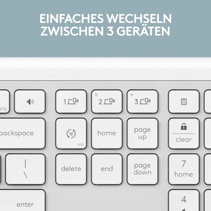 Logitech K950 Signature Slim, Off-White, Logi Bolt, USB/Bluetooth, US