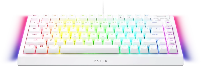 Razer BlackWidow V4 75%, White, hot-swap, Razer ORANGE Tactile Gen-3, USB, US