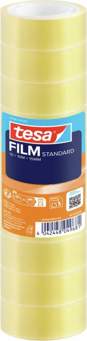 tesa tesafilm Standard transparent, Klebeband, 15mm/10m, 10 Stück