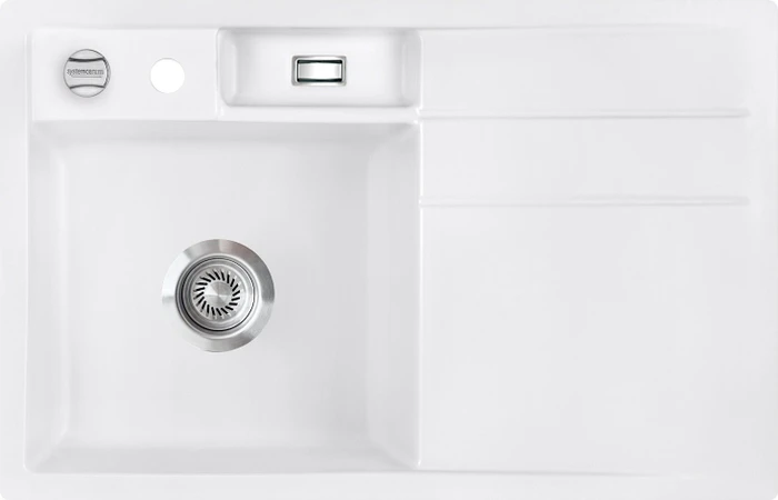 systemceram Bela 78 F Einbau Becken links mit Ablauffernbedienung grönland