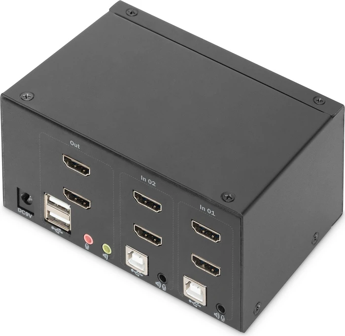 Digitus KVM-Switch, 2-Port, Dual-Display, 4K, HDMI, 2-fach KVM-Switch