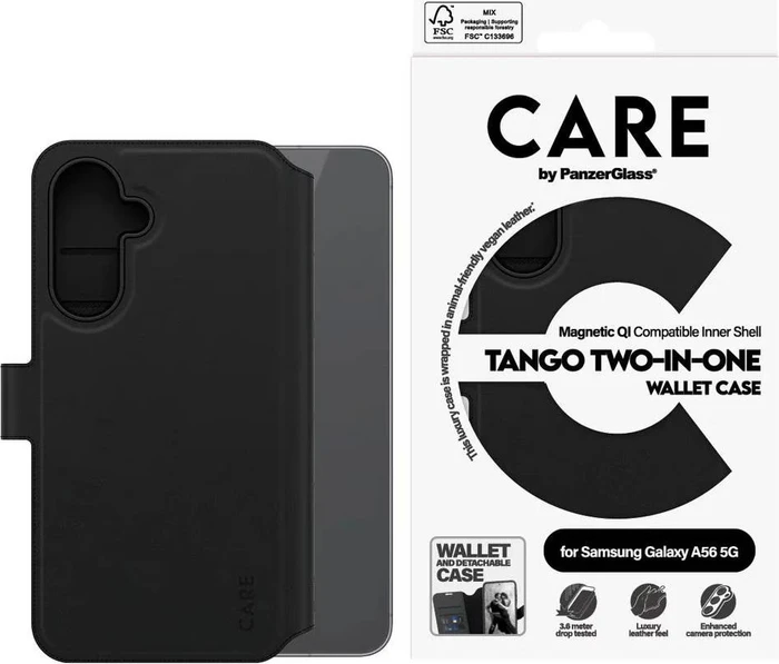 PanzerGlass Care Feature Case Tango Two-in-One Wallet für Samsung Galaxy A56 5G schwarz