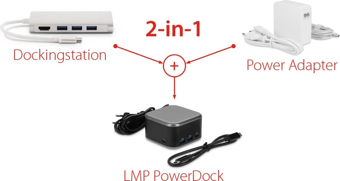 LMP PowerDock, USB-C 3.0 [Buchse], schwarz