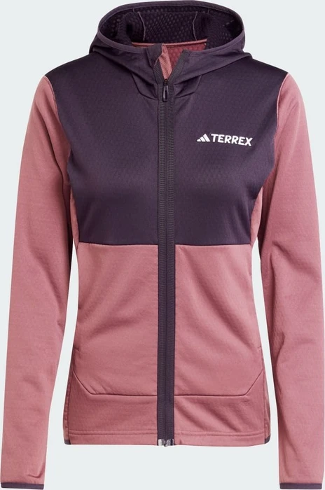 adidas Terrex Xperior LIGHT HoodED Fleece Jacke burgundy/aurora black (Damen)