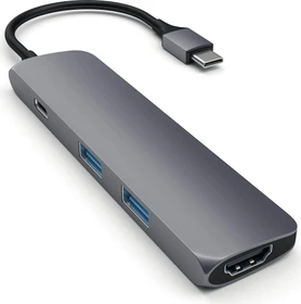 Satechi Aluminium Multi-Port Slim grau, USB-C 3.0 (ST-CMAM)