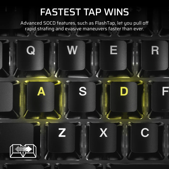 Corsair Gaming K70 PRO TKL Magnetic-Mechanical, schwarz, Corsair MGX Hyperdrive, USB, FR