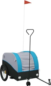 vidaXL Transport 126x63cm Fahrradanhänger schwarz/blau