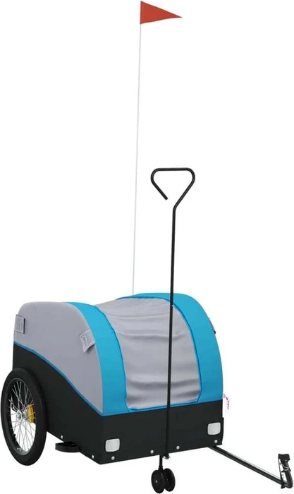 vidaXL Transport 126x63cm Fahrradanhänger schwarz/blau