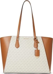 Michael Kors Taryn Large Signature Leder Shopper vanille/acorn