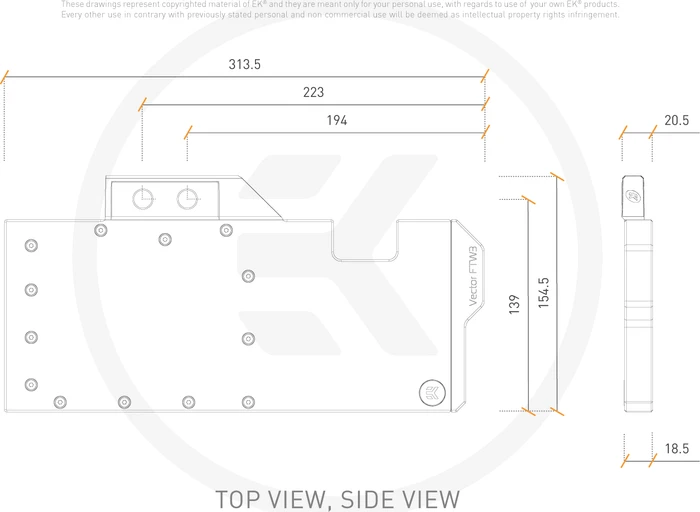 EK Water Blocks Quantum Line EK-Quantum Vector FTW3 RTX 3070 Ti D-RGB, Nickel, Acryl