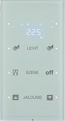 Berker KNX R.3 Touchsensor 3-fach mit Temperaturregler polarweiß, konfiguriert