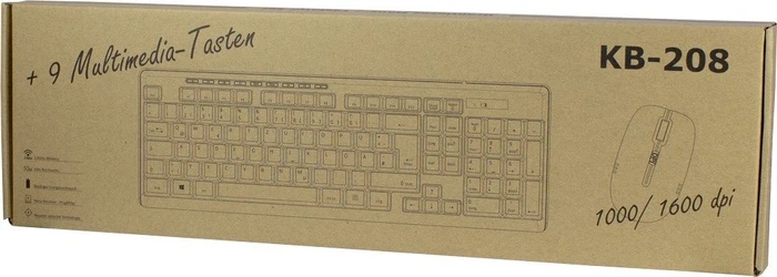 Inter-Tech KB-208 Funk-Tastatur-Maus-Set schwarz, USB, DE