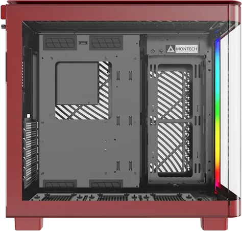 Montech King 95 Vibrant Red, rot, Glasfenster