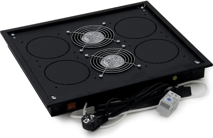 Triton Lüfterblech für Boden/Dach, 2 Ventilatoren, schwarz