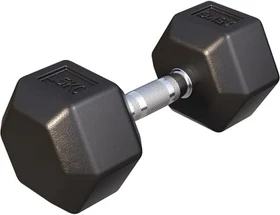 Gorilla Sports Hexagon Gummi Kurzhantel 15kg