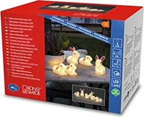 Konstsmide Acryl Figur Hasen-Set LED 40x warmweiß, 5 Stück