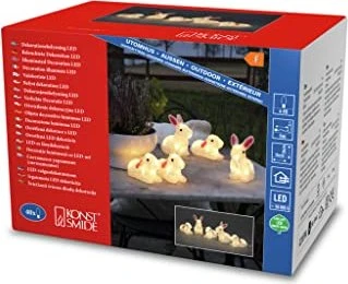 Konstsmide Acryl Figur Hasen-Set LED 40x warmweiß, 5 Stück