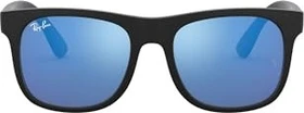 Ray-Ban RJ9069S Justin matte rubber black/blue mirror (Junior)