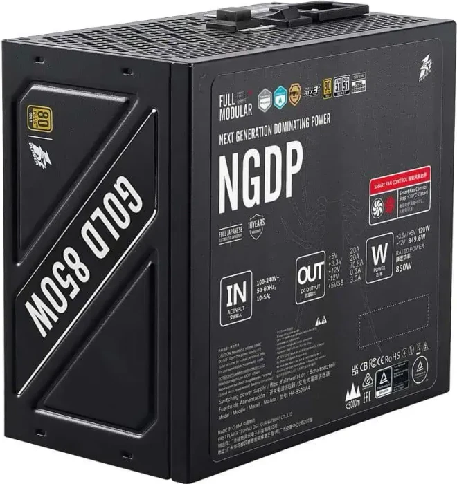 1st Player NGDP Gold schwarz 850W, ATX 3.1