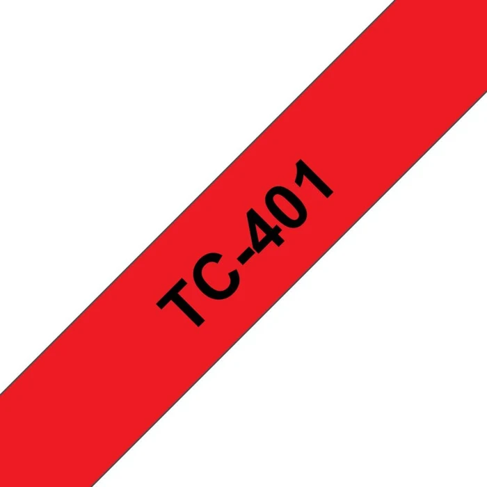 Brother TC-401 Beschriftungsband, 12mm, schwarz/rot