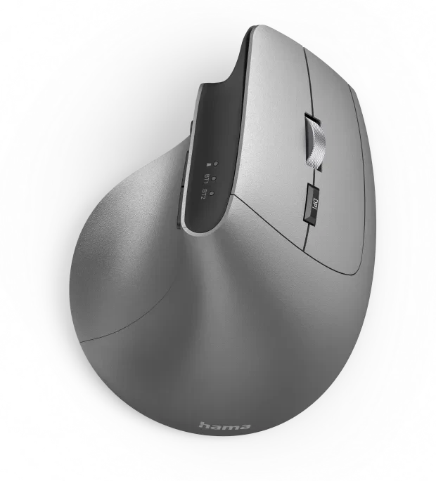 Hama EMW-700 Vertical Ergonomic Multi Device Mouse, grau/schwarz, USB/Bluetooth