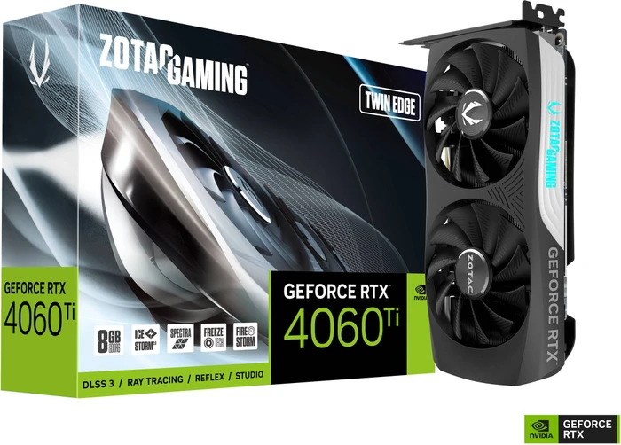 Zotac Gaming GeForce RTX 4060 Ti Twin Edge OC, 8GB GDDR6, HDMI, 3x DP