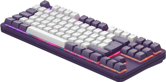 Dark Project ALU87A Violet Gaming Keyboard, weiß/violett, LEDs RGB, g3ms Sapphire, USB, DE
