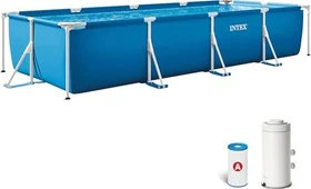 Intex Family Frame Pool Set rechteckig 450x220x84cm
