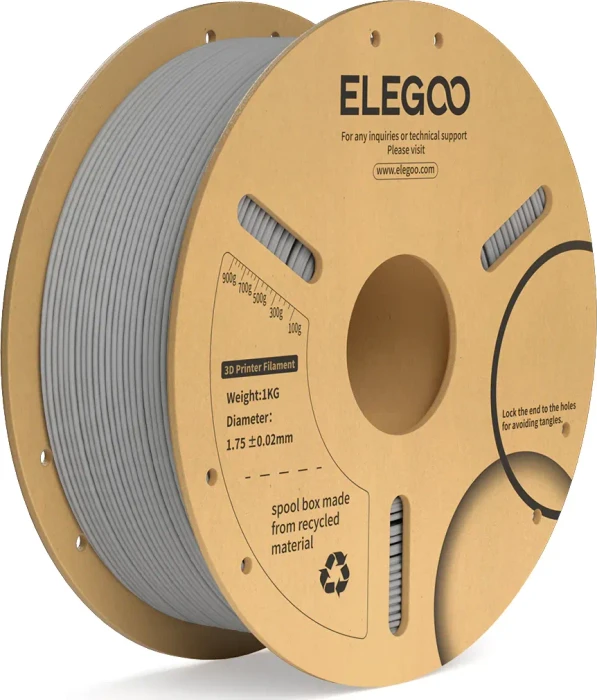Elegoo PLA+, grau, Spule, 1.75mm, 1.00kg
