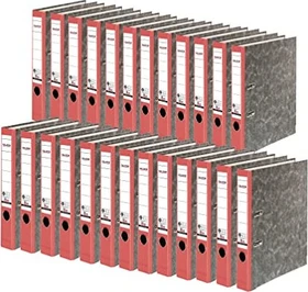 Falken Wolkenmarmor Ordner 2-Ring Recycling, 50mm, A4, rot, 25er-Pack