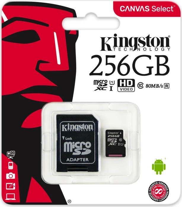 Kingston Canvas Select R80 256GB Kit, UHS-I U1, Class 10