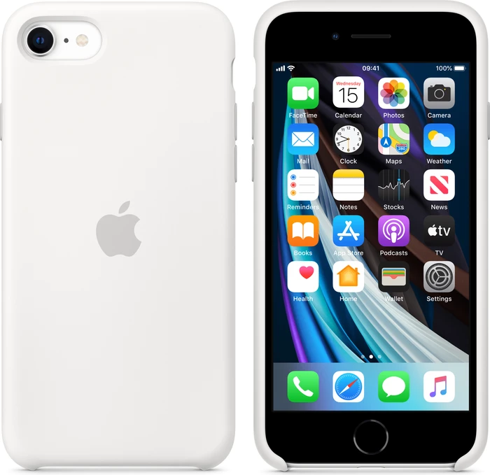 Apple Silikon Case für iPhone SE (2020) weiß